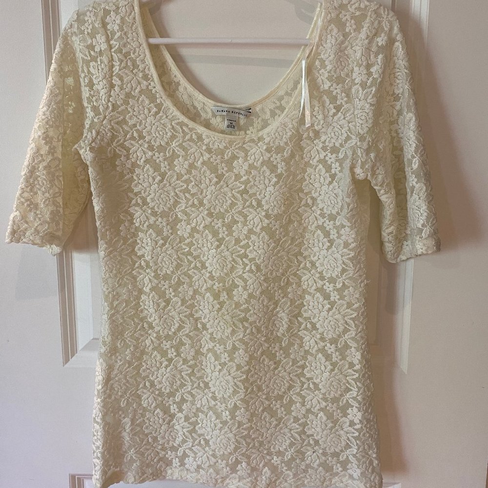 Sheer, lace shirt